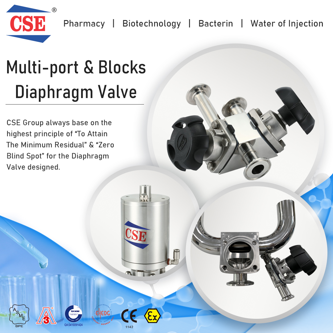 multi-port, blocks diaphragm valves
